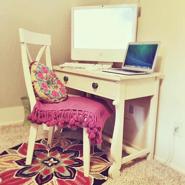 mock office in the guest room