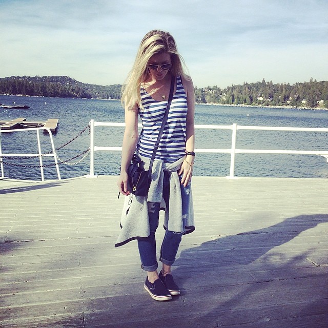 summer nautical outfit by the lake