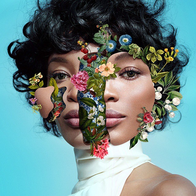 artist Marcelo Monreal Un Bounded portraits with flowers collages