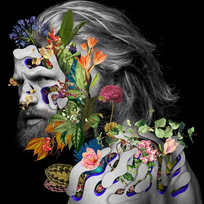 artist Marcelo Monreal Un Bounded portraits with flowers collages