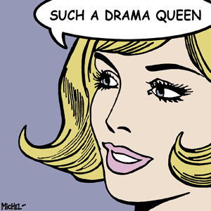 drama queen, lichtenstein blondes, comic art