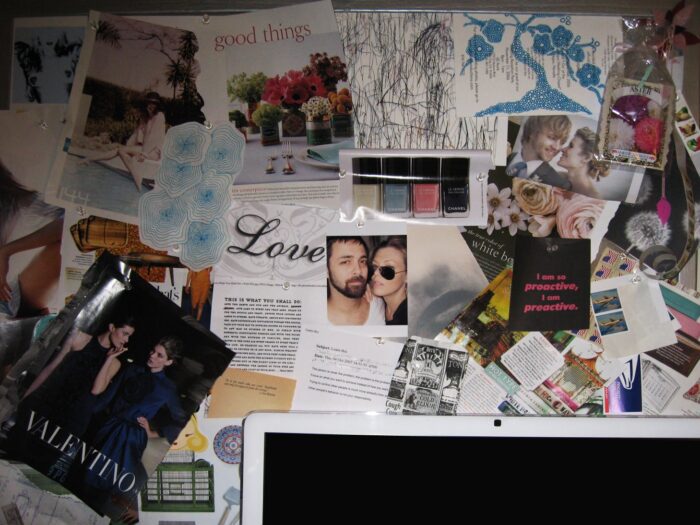 mood board, inspiration board, bulletin board, cork board, inspiration