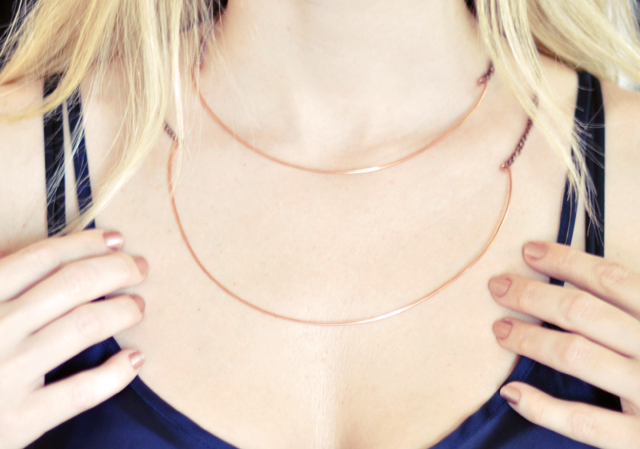 how to make delicate rose gold chain necklaces out of copper wire, diy jewelry