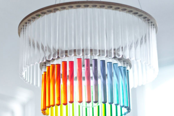 glass test tube chandelier