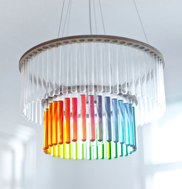 glass test tube chandelier