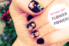 diy hand painted flower nail art dark spring manicure