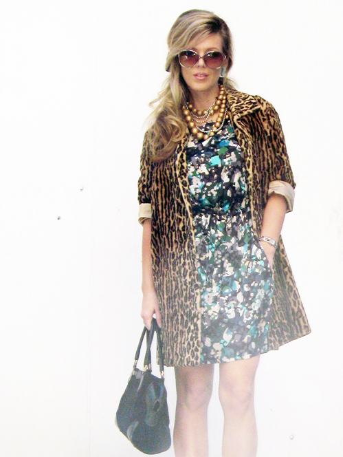 mixing prints - floral and leopard print