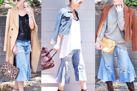 DIY-Denim-Gauchos-3-Ways-to-Wear-gaucho jeans, jorts for fall