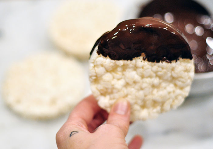 Chocolate dipped rice cakes-1