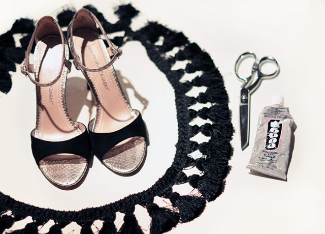 DIY Shoes // Tassel Adorned Ankle Strap Sandals