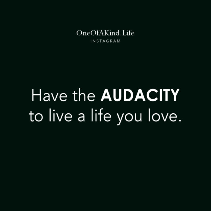 have the audacity to live a life you love