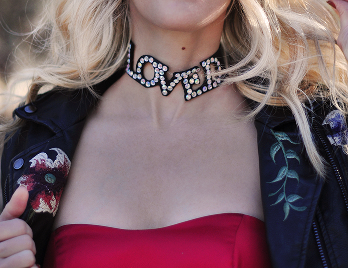 LOVED Choker DIY necklace - leather and crystals