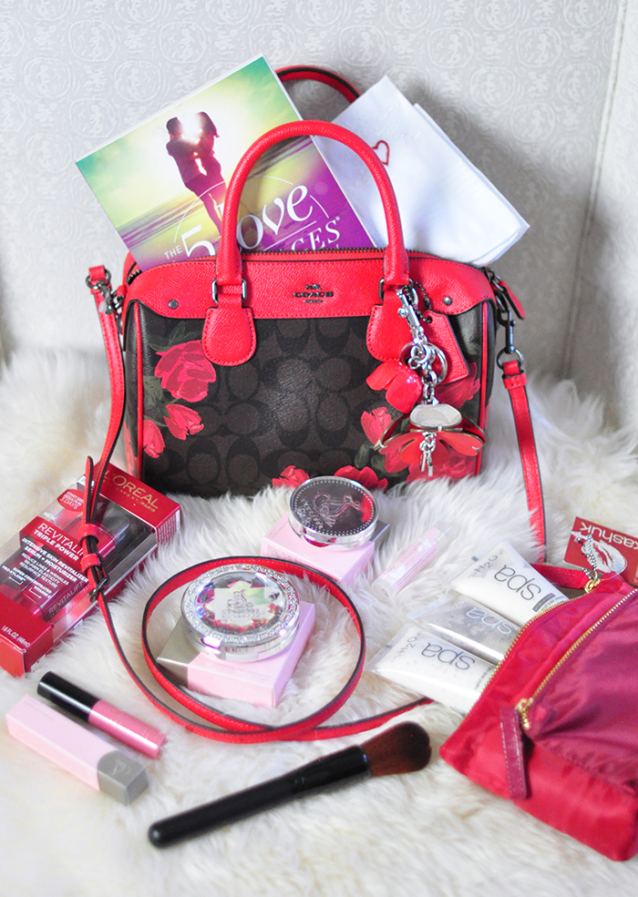 Coach bag best sale with red roses