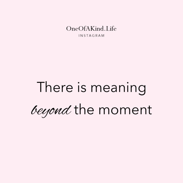 there is meaning beyond the moment