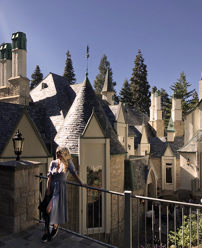 the castle house in lake arrowhead - love maegan tintari - blue dress by free people