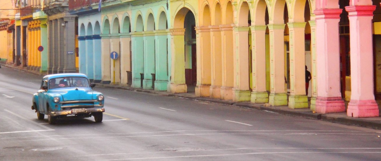 havana - brightly painted architecture and classic american cars