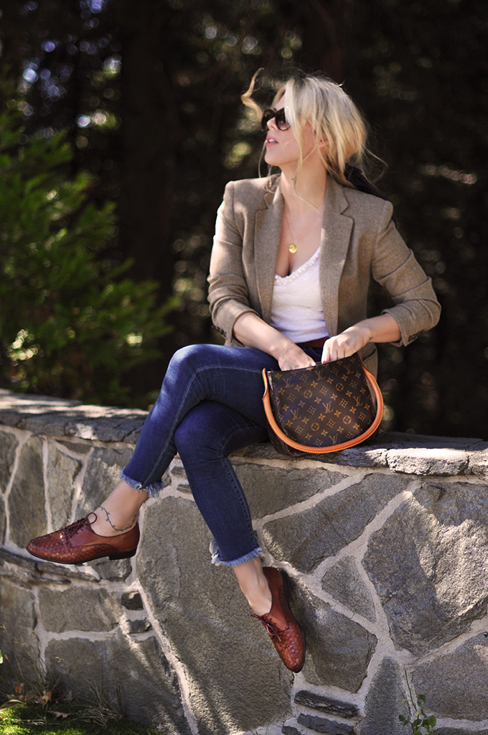 fall style, jeans and a blazer, love maegan tintari