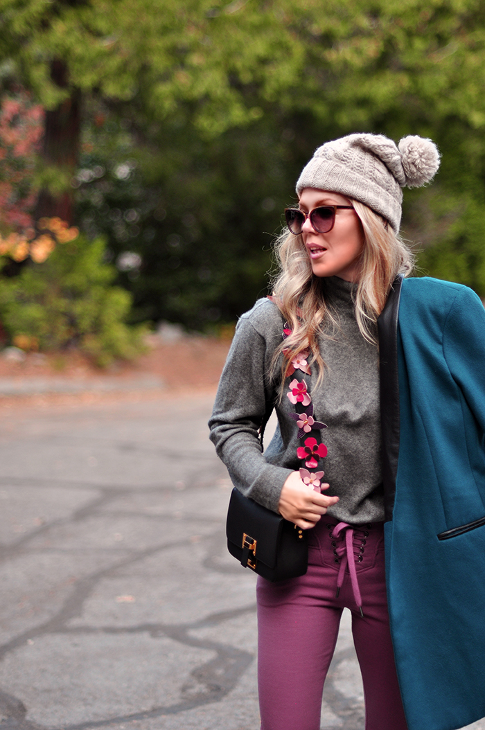 cozy fall style in fall colors-barton perreira sunglasses- diy fendi flower bag strap -love maegan tintari