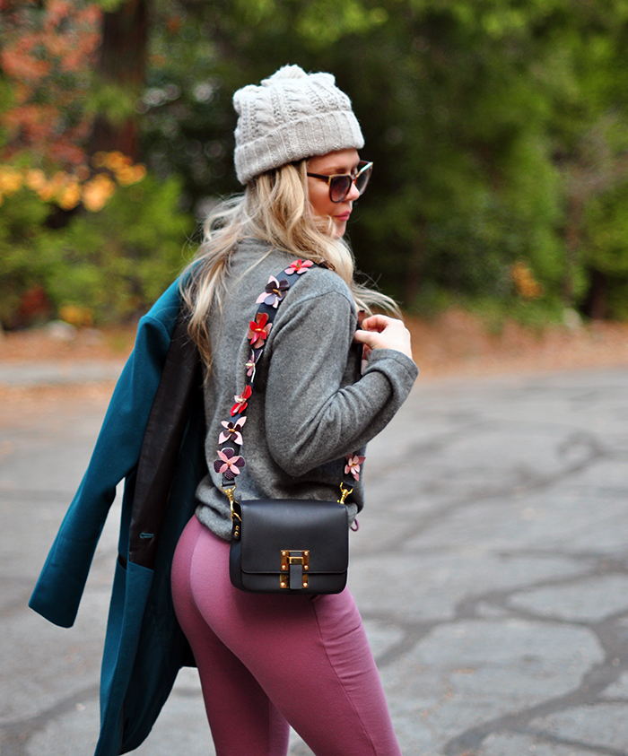 cozy fall style in fall colors-barton perreira sunglasses- diy fendi flower bag strap -love maegan tintari