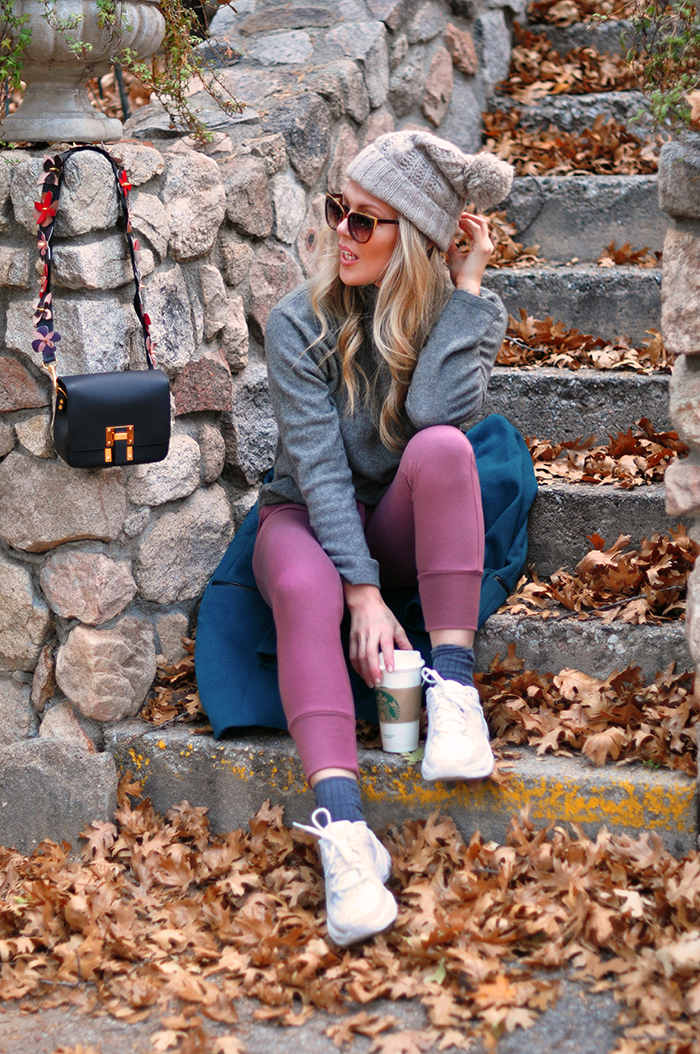 cozy fall style in fall colors-barton perreira sunglasses- diy fendi flower bag strap -love maegan tintari