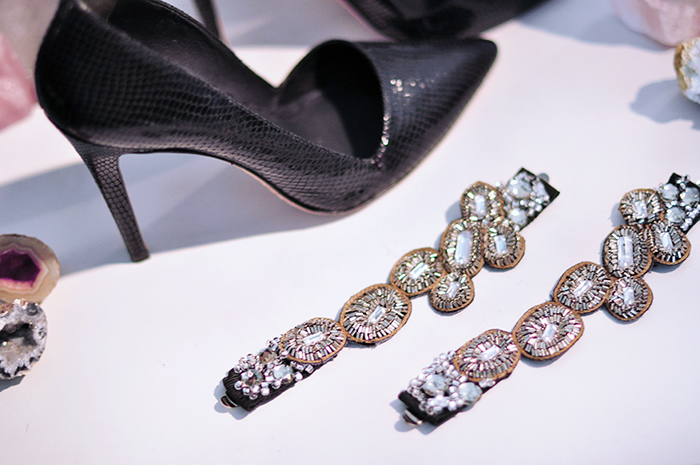 diy pretty crystal embellished mary janes shoe straps and black pumps