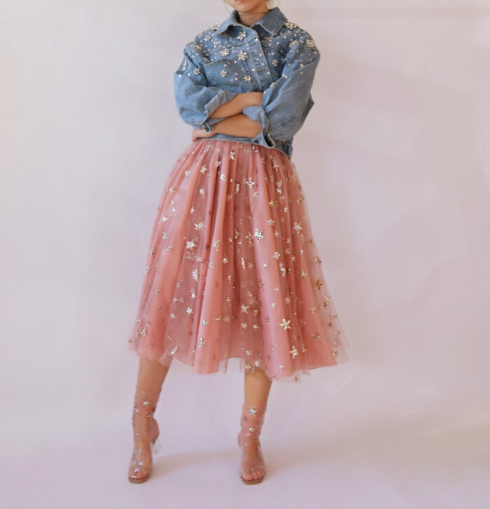 sheer and sparkly skirt with stars 2