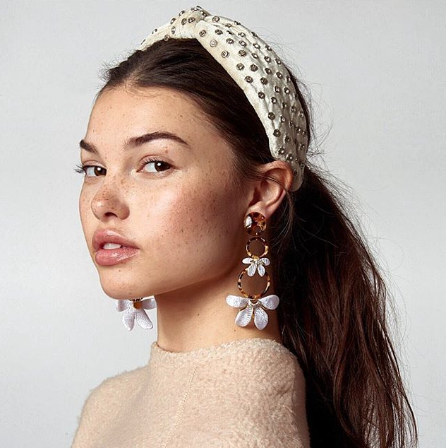 hair accessory trends - knotted jeweled velvet bulky headbands - hair accessories