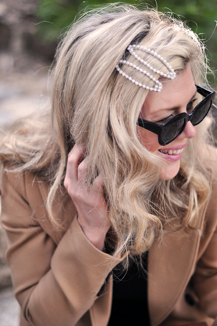 Big Hair clips with pearls and crystals DIY