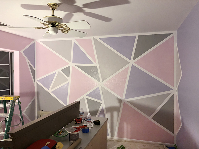 Home Decor Geometric Accent Painted Wall Girl S Room Love Maegan