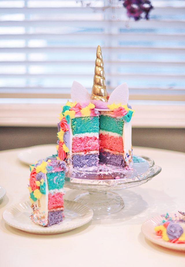 Allie’s little Unicorn Birthday Party + Tri-Color Unicorn Cake!