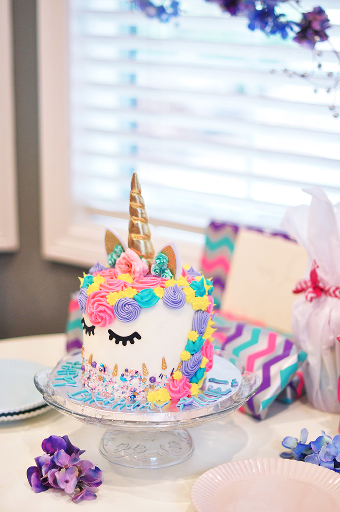 unicorn rainbow cake