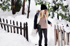 cozy casual style in the snow