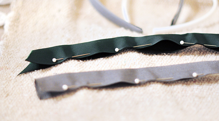 cute rouched grosgrain headbands DIY