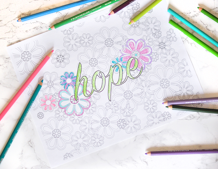 hope is blooming printable coloring page