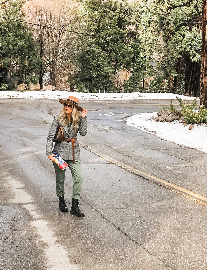 in the woods on the street - winter style - retro military style