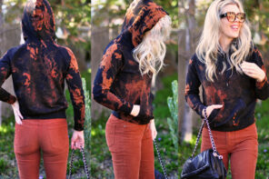 How to DIY Bleach Dye – Splotchy Tie Dye Sweatshirt Tutorial