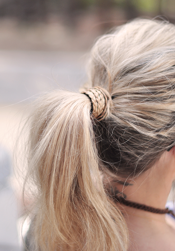 how to wrap your ponytail with braids