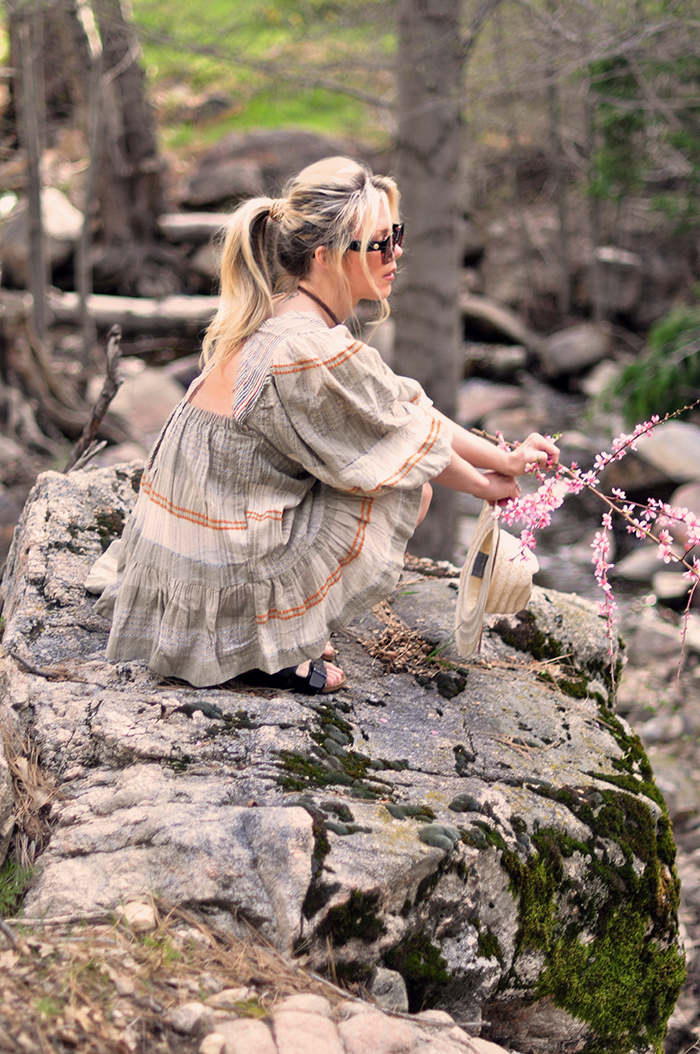 cute boho dresses in the forest in lake arrowhead