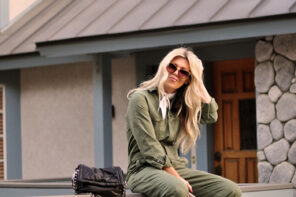 army green coveralls with checkered vans - fall style 2020