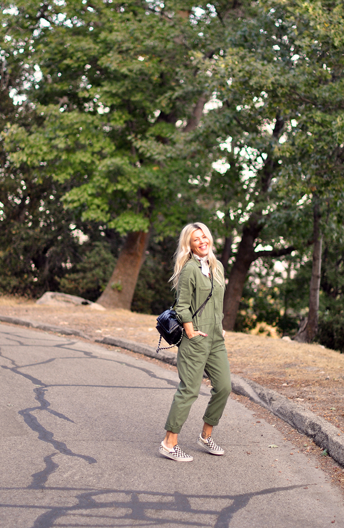 easy fall style in coveralls