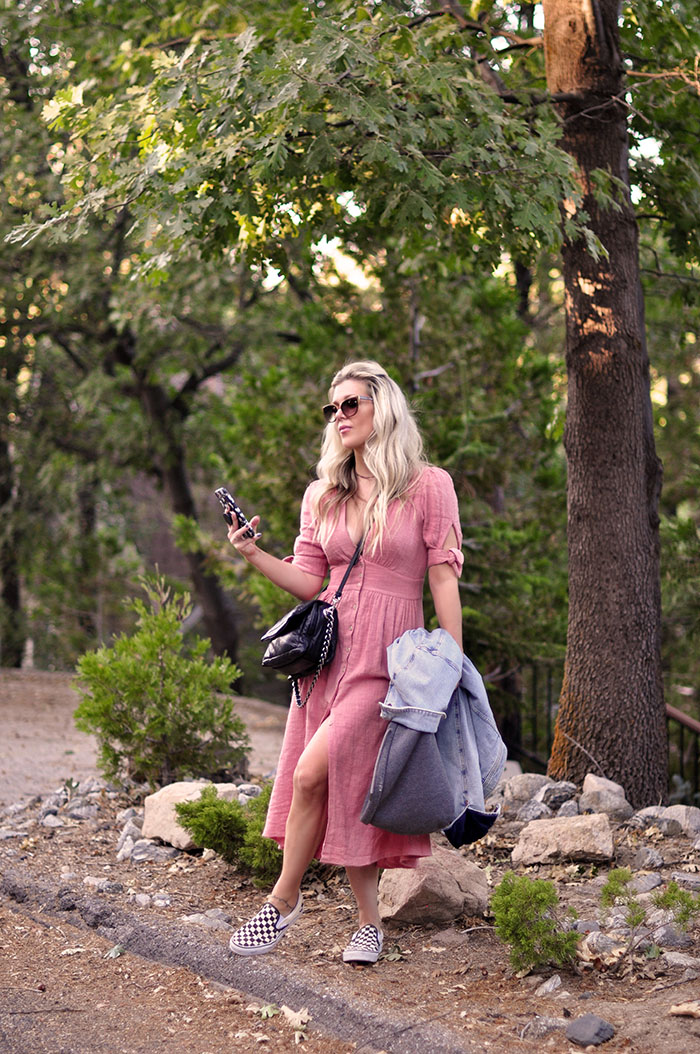 blush dress from summer to fall style