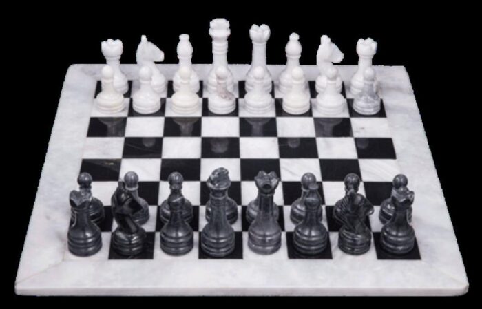 black and white marble chess set