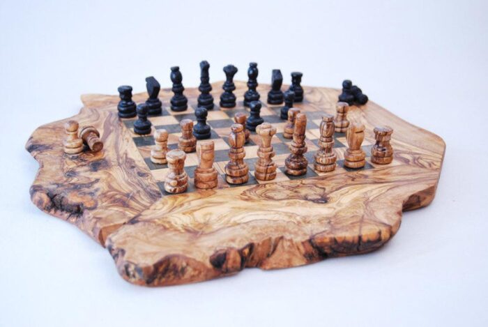 natural wood chess set