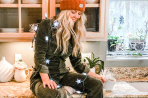 cozy christmas style in the kitchen - lee vintage modern corduroy coveralls unionalls