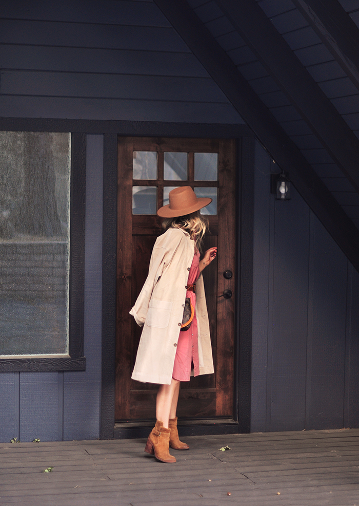 vintage modern western dress in dusty rose - fall winter style lee denim - love Maegan Tintari