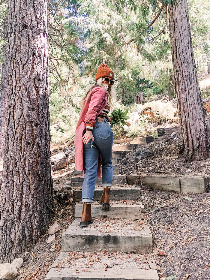 fall winter style outfit ideas foraging lake arrowhead lee jeans