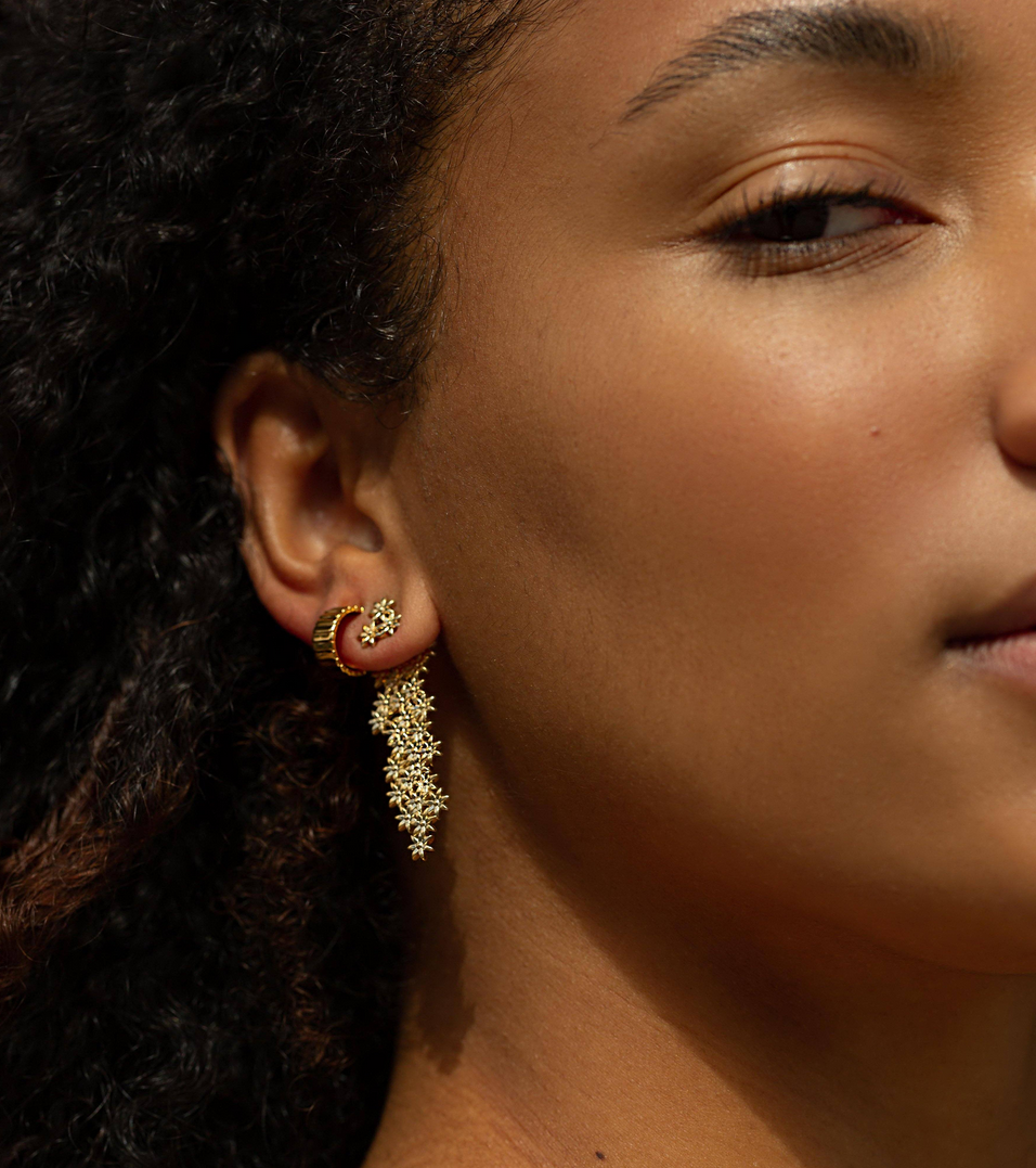 gold flower ear jackets and earrings aurate jewelry