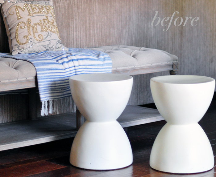 how to make faux stone accent tables with spray paint