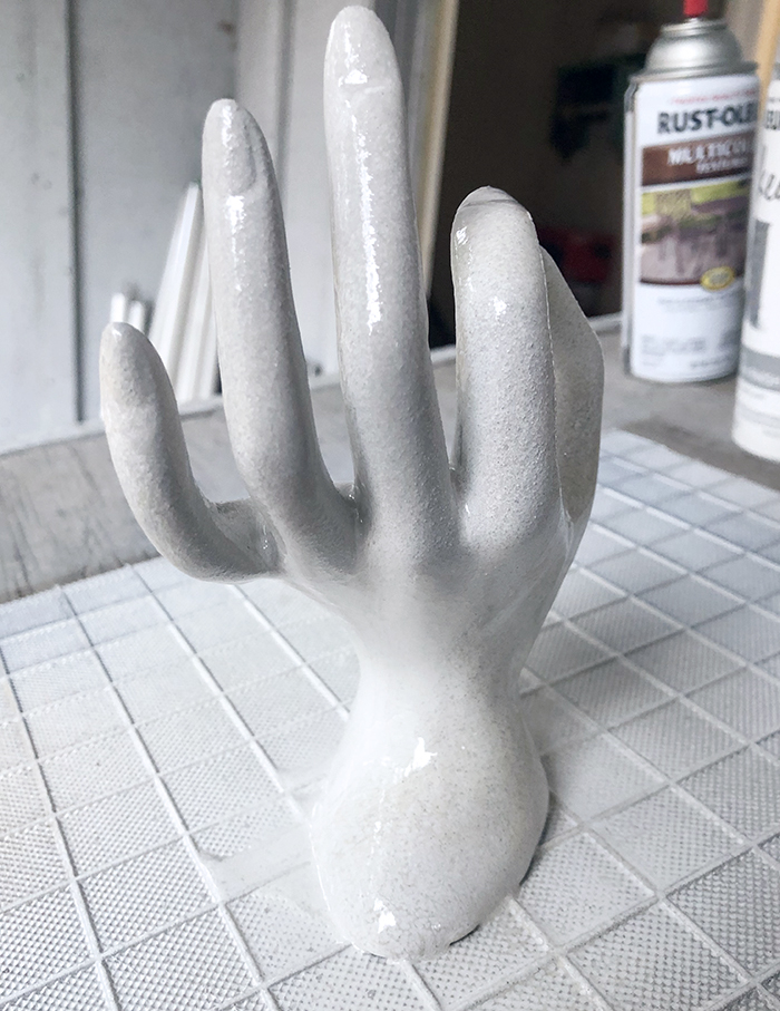 how to create a stone look - DIY Faux Stone Hand Sculpture