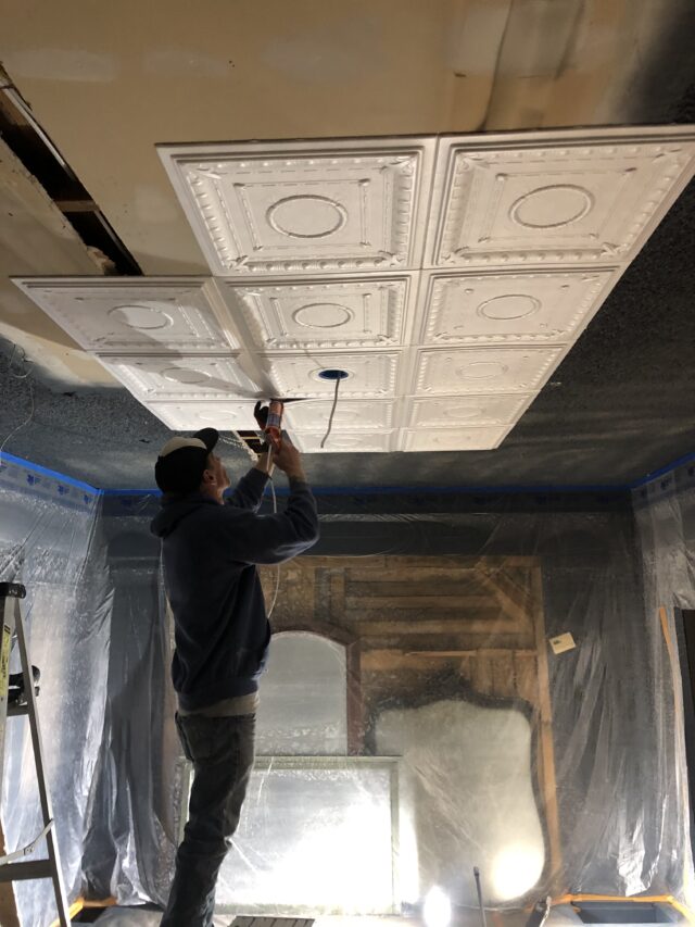 Before And After Styrofoam Ceiling Tiles